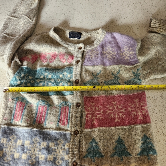 Vintage woolrich Christmas oversized grandma cardigan large - Picture 6 of 13